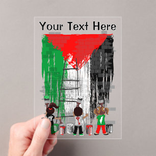 Kinderen van Gaza schilderen Palestijnse vlag Acryl Uitnodigingen