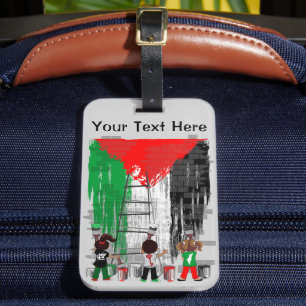 Kinderen van Gaza schilderen Palestijnse vlag Bagagelabel