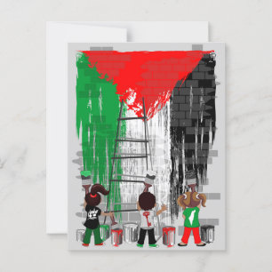 Kinderen van Gaza schilderen Palestijnse vlag Briefkaart