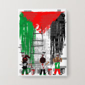 Kinderen van Gaza schilderen Palestijnse vlag  Button (Voorkant)