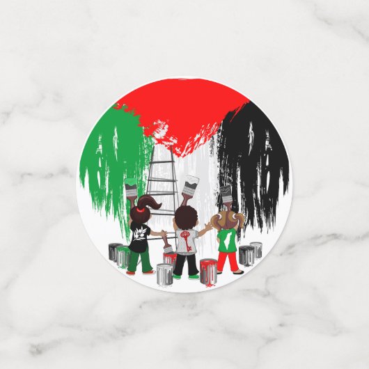 Kinderen van Gaza schilderen Palestijnse vlag Confetti (Kleine voorkant)