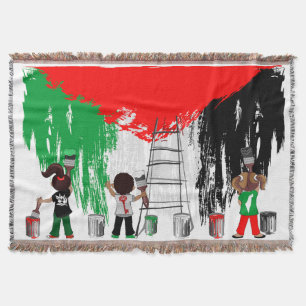 Kinderen van Gaza schilderen Palestijnse vlag Deken