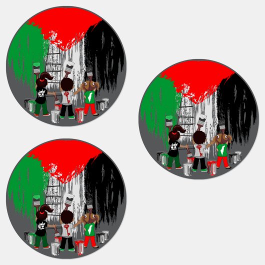 Kinderen van Gaza schilderen Palestijnse vlag Labels (Groep)