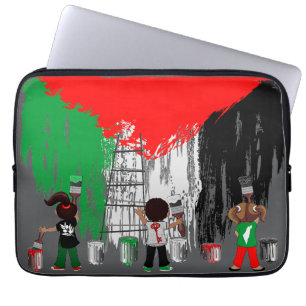 Kinderen van Gaza schilderen Palestijnse vlag Laptop Sleeve