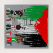 Kinderen van Gaza schilderen Palestijnse vlag Legpuzzel (Horizontaal)