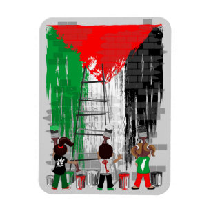 Kinderen van Gaza schilderen Palestijnse vlag Magneet