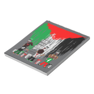 Kinderen van Gaza schilderen Palestijnse vlag  Notitieblok