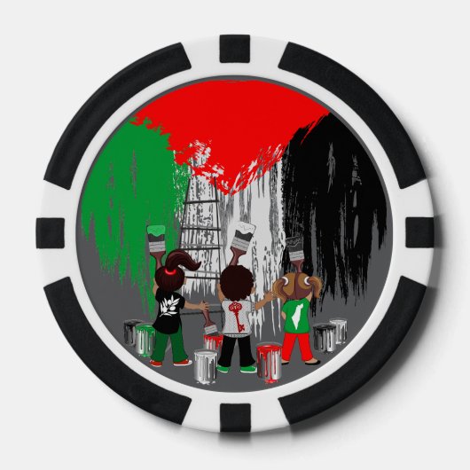 Kinderen van Gaza schilderen Palestijnse vlag Poker Chips (Voorkant)