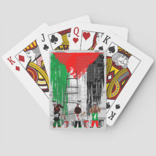 Kinderen van Gaza schilderen Palestijnse vlag  Pokerkaarten