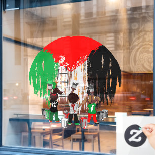 Kinderen van Gaza schilderen Palestijnse vlag Raamsticker