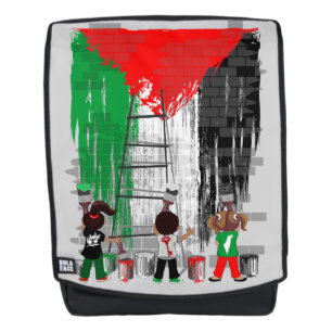 Kinderen van Gaza schilderen Palestijnse vlag  Rugtassen