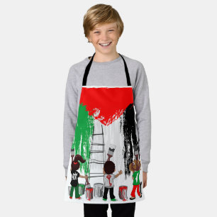 Kinderen van Gaza schilderen Palestijnse vlag Schort