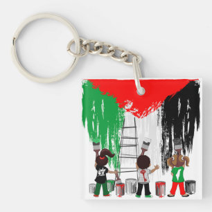 Kinderen van Gaza schilderen Palestijnse vlag  Sleutelhanger