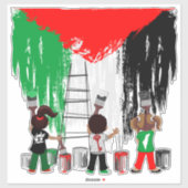 Kinderen van Gaza schilderen Palestijnse vlag Sticker (Vel)