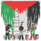 Kinderen van Gaza schilderen Palestijnse vlag Sticker (Voorkant)