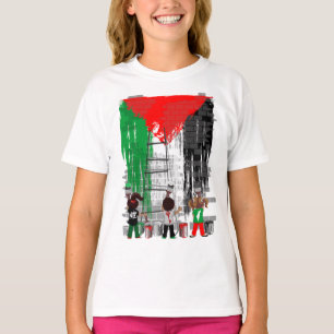 Kinderen van Gaza schilderen Palestijnse vlag T-shirt