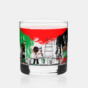 Kinderen van Gaza schilderen Palestijnse vlag Whisky Glas