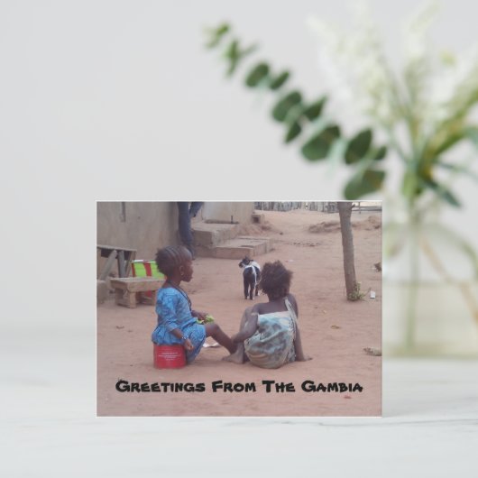 Kinderen van het dorp Gambia Briefkaart (Staand voorkant)