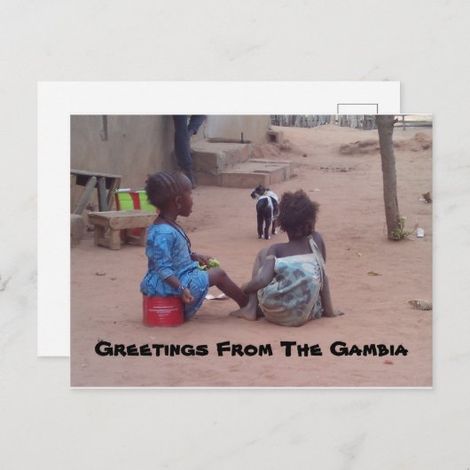 Kinderen van het dorp Gambia Briefkaart (Voorkant / Achterkant)