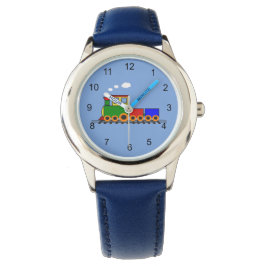 Kinderen van kleine treinen volgen horloge