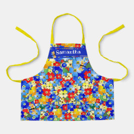 Kinderen van kleurrijke bloemen schort