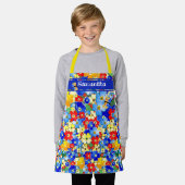 Kinderen van kleurrijke bloemen schort (Gedragen)