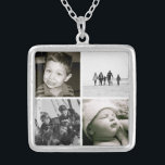 Kinderen van moeder Foto Collage Ketting<br><div class="desc">Dit ketting is een prachtig hokje voor elke moeder of grootmoeder en bevat vier lijsten om haar favoriete familiefoto's of portretten van kinderen op te vullen.  Een mooi cadeau voor haar om nog jaren te koesteren. Beschikbaar in drie grootten; getoond in middel.</div>