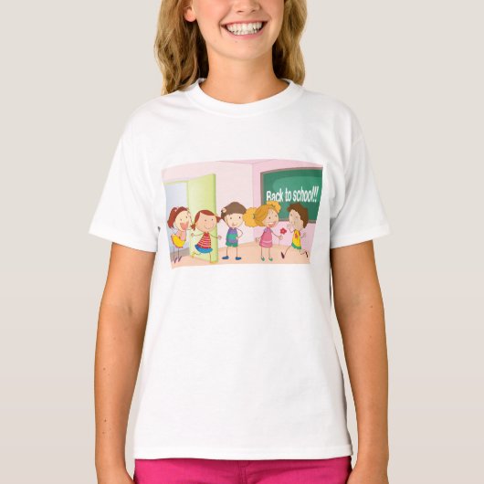 Kinderen van schoolmeisjes T-Shirt (Voorkant)