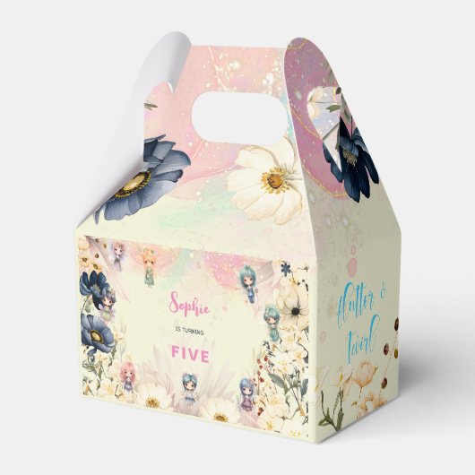 Kinderen van waterverf van feiharde tuinen bedankdoosjes (Achterkant)