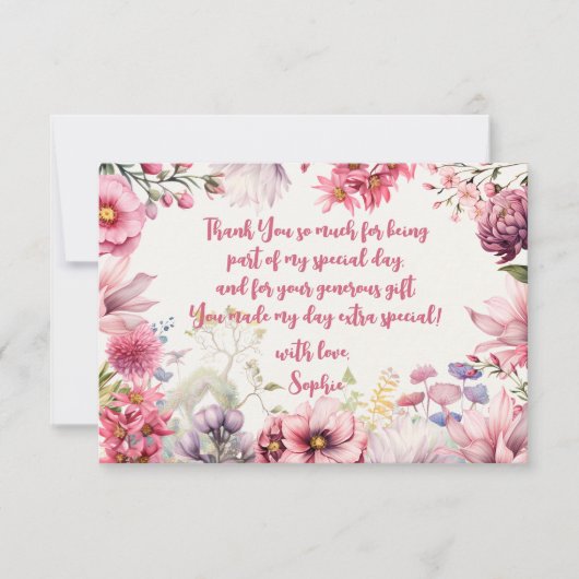 Kinderen van waterverf van feiharde tuinen bedankkaart (Voorkant)