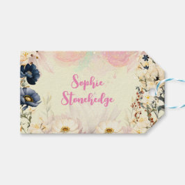 Kinderen van waterverf van feiharde tuinen cadeaulabel