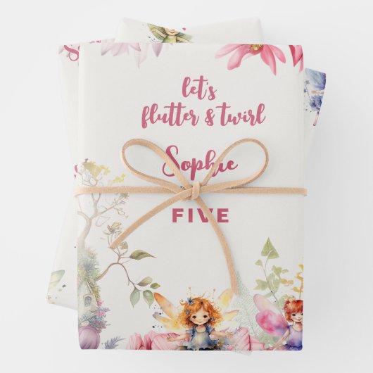 Kinderen van waterverf van feiharde tuinen inpakpapier vel (In situ)