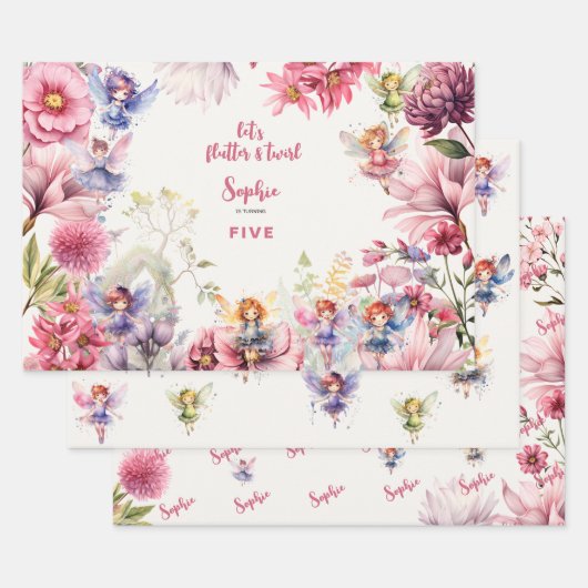 Kinderen van waterverf van feiharde tuinen inpakpapier vel (Set)