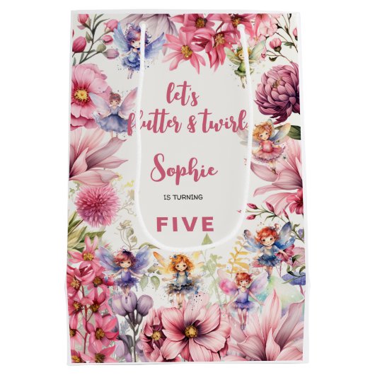 Kinderen van waterverf van feiharde tuinen medium cadeauzakje (Achterkant)