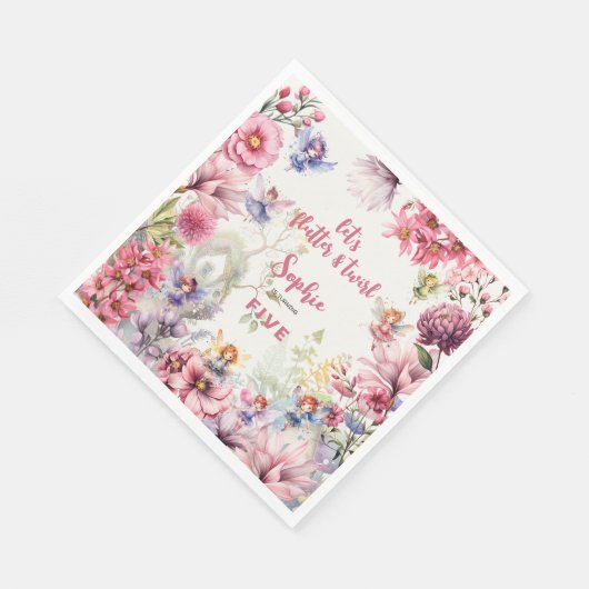 Kinderen van waterverf van feiharde tuinen servet (Hoek)