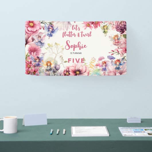 Kinderen van waterverf van feiharde tuinen spandoek (Beurs)