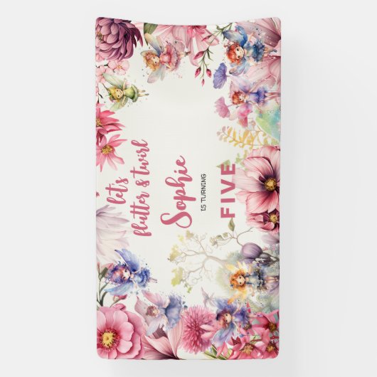 Kinderen van waterverf van feiharde tuinen spandoek (Verticaal)