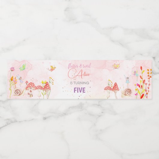 Kinderen van waterverf van feiharde tuinen waterfles etiket (Enkel label)