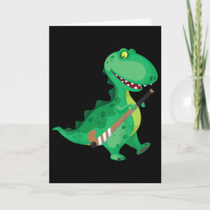 Kinderen veldhockey Dinosaur Funny  Kaart