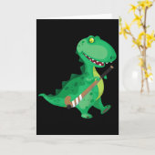 Kinderen veldhockey Dinosaur Funny Kaart (Gele Bloem)