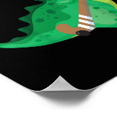 Kinderen veldhockey Dinosaur Funny Poster (Hoek)