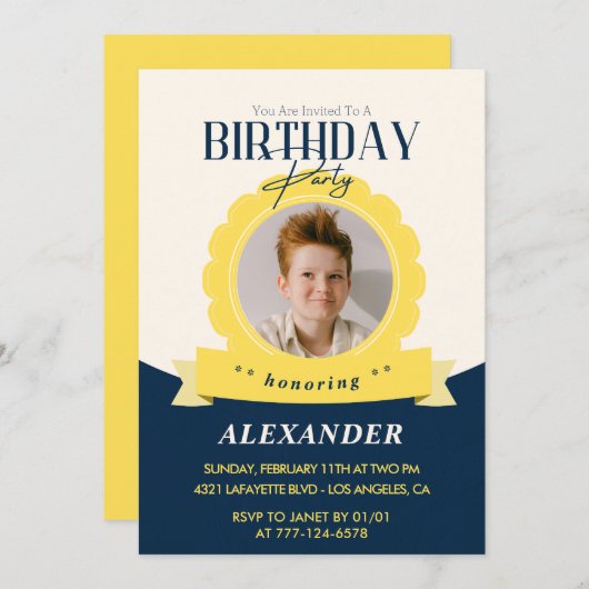 Kinderen verjaardag 13e verjaardag uitnodiging Mod (Voorkant / Achterkant)