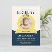 Kinderen verjaardag 1e verjaardag uitnodiging Mode (Staand voorkant)