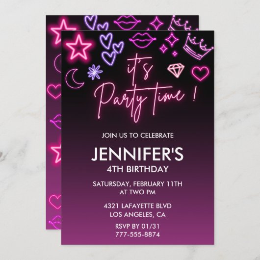 Kinderen verjaardag 4e verjaardag Glitter Sparkly Kaart (Voorkant / Achterkant)