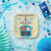 Kinderen Verjaardag Antiek Robot Papieren Bordje (Feest)