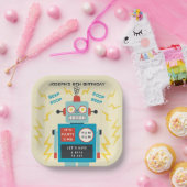 Kinderen Verjaardag Antiek Robot Papieren Bordje (Feest)