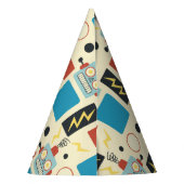 Kinderen Verjaardag Antiek robotpatroon Feesthoedjes (Achterkant)