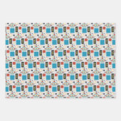 Kinderen Verjaardag Antiek robotpatroon Inpakpapier Vel (Voorkant 3)