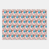 Kinderen Verjaardag Antiek robotpatroon Inpakpapier Vel (Voorkant 2)