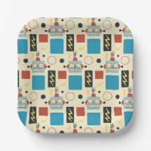 Kinderen Verjaardag Antiek robotpatroon